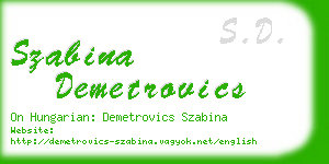 szabina demetrovics business card